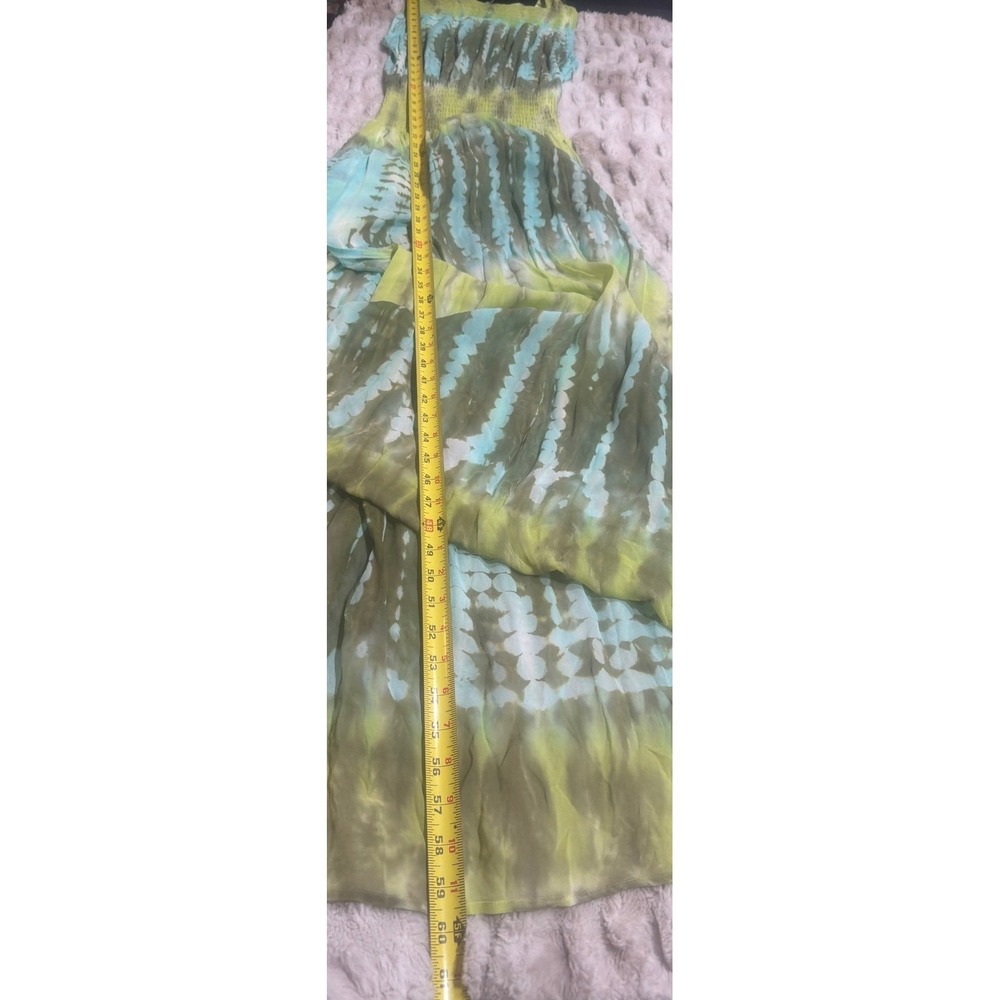 Young Fabulous & Broke Tie Dye Smocked Maxi Dress Green Teal Small RN 106691 - Picture 7 of 7
